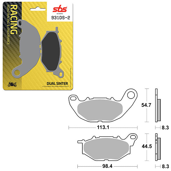 Sbs Ds-2 Dual Sinter Dynamic Racing Concept Rear Brake Pad (6410931108) - 931DS-2 | MunroPowersports.com