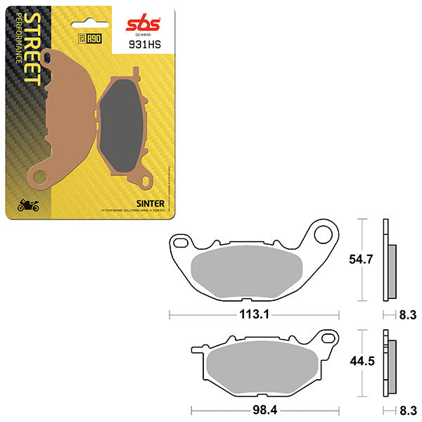 Sbs Performance Hs Sinter Front Brake Pad (6250931108) - 931HS | MunroPowersports.com