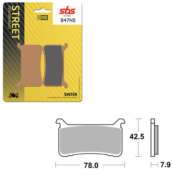 Sbs Performance Hs Sinter Front Brake Pad (6250947108) - 947HS | MunroPowersports.com