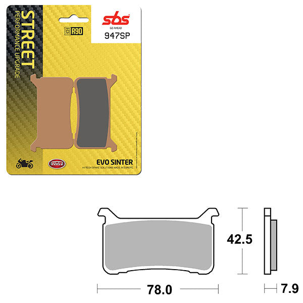 Sbs Sp Evo Sinter Front Brake Pad (6390947108) - 947SP | MunroPowersports.com