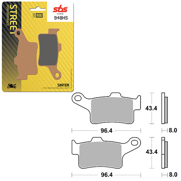 Sbs Performance Hs Sinter Front Brake Pad (6250948108) - 948HS | MunroPowersports.com