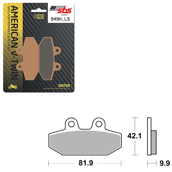 Sbs High Performance & No Dust Sinter Rear Brake Pad (6560949108) - 949H.LS | MunroPowersports.com