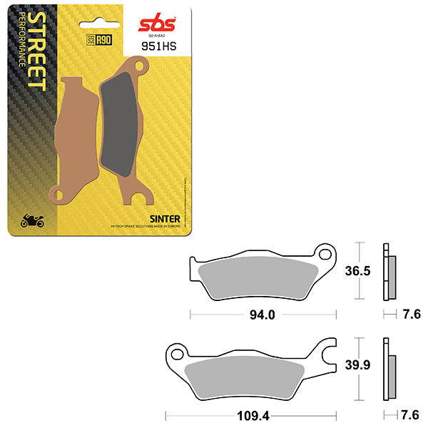 Sbs Performance Hs Sinter Front Brake Pad (6250951108) - 951HS | MunroPowersports.com
