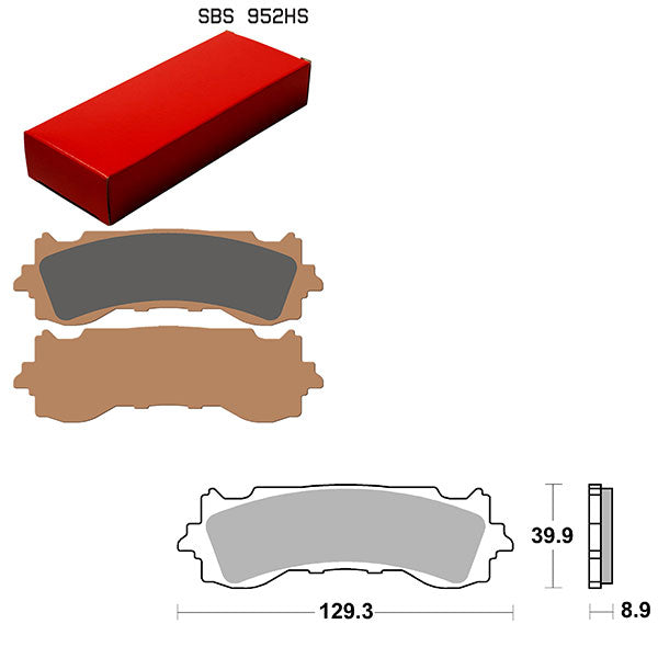Sbs Performance Hs Sinter Front Brake Pad (6250952108) - 952HS | MunroPowersports.com