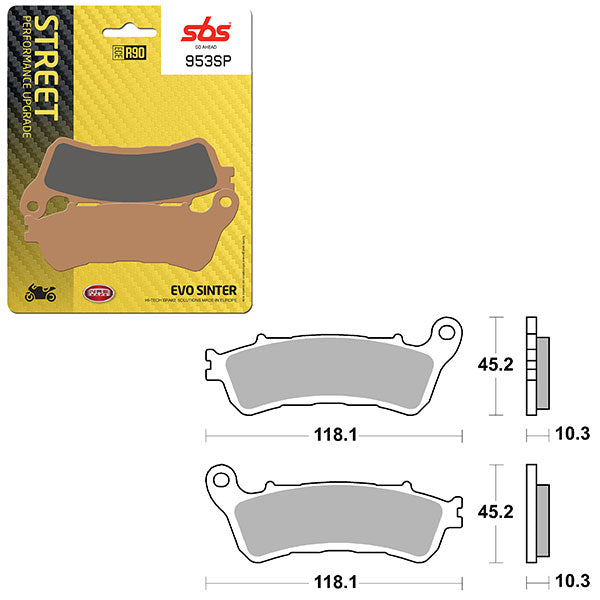 Sbs Sp Evo Sinter Front Brake Pad (6390953108) - 953SP | MunroPowersports.com