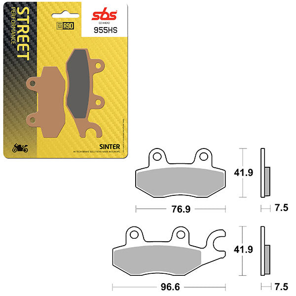 Sbs Performance Hs Sinter Front Brake Pad (6250955108) - 955HS | MunroPowersports.com