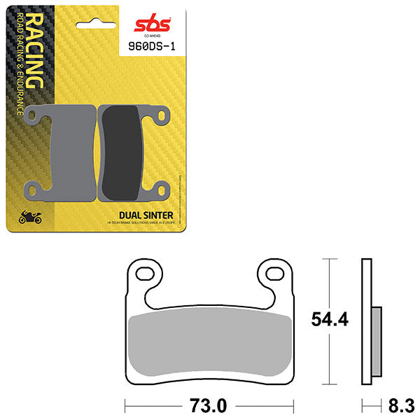 Sbs Ds-1 Dual Sinter Dynamic Racing Concept Front Brake Pad (6370960108) - 960DS-1 | MunroPowersports.com