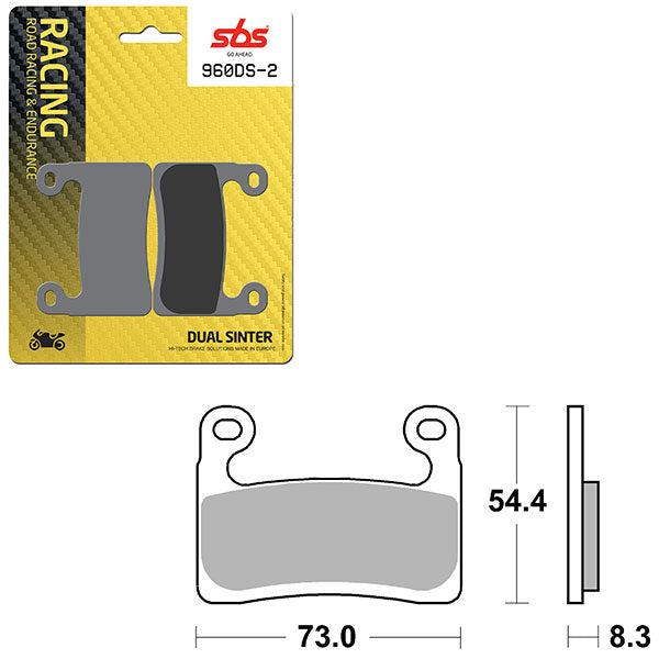 Sbs Ds-2 Dual Sinter Dynamic Racing Concept Rear Brake Pad (6410960108) - 960DS-2 | MunroPowersports.com