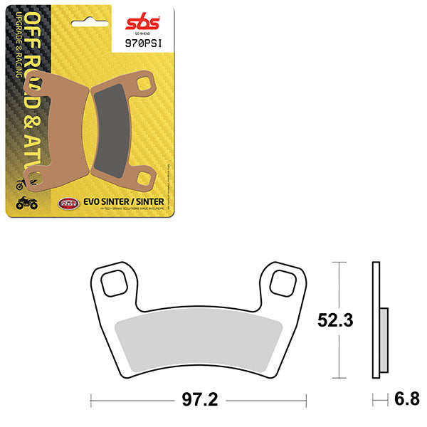 Sbs Atv/Utv Evo Sinter Brake Pad (6450970108) - 970PSI | MunroPowersports.com