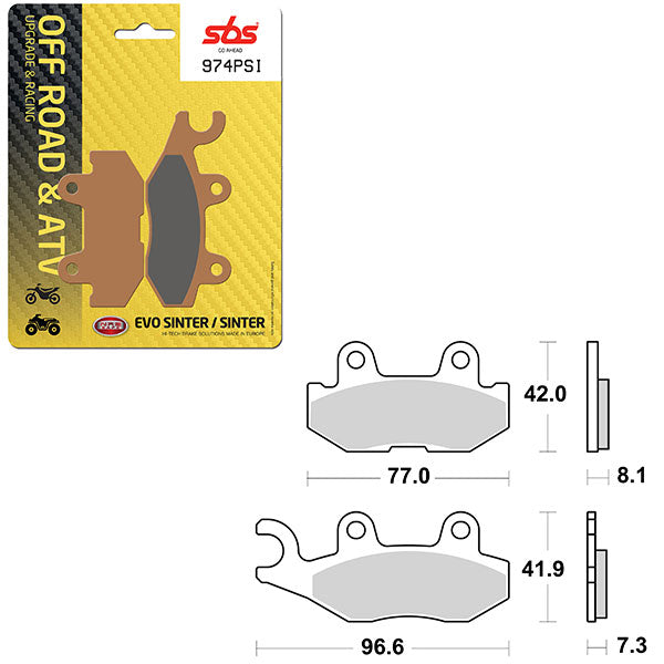 Sbs Atv/Utv Evo Sinter Brake Pad (6450974108) - 974PSI | MunroPowersports.com