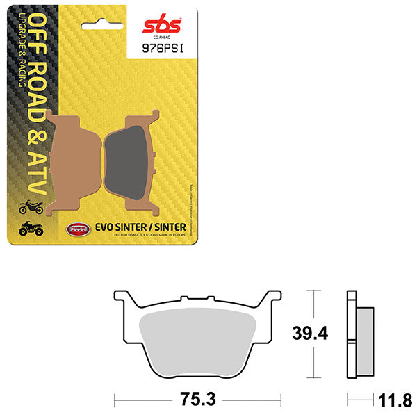 Sbs Atv/Utv Evo Sinter Brake Pad (6450976108) - 976PSI | MunroPowersports.com