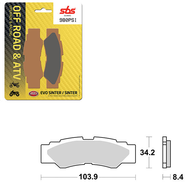 Sbs Atv/Utv Evo Sinter Brake Pad (6450980108) - 980PSI | MunroPowersports.com