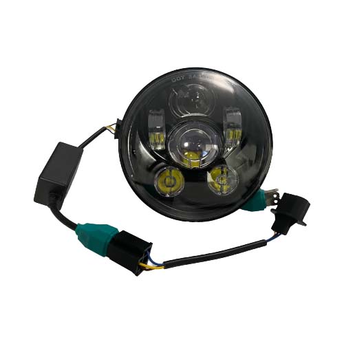 5.75" Motorcycle LED Headlight - Black-Ops and Chrome