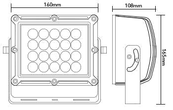 20100 Heavy Duty Flood Beam LED Work Light 10-20055