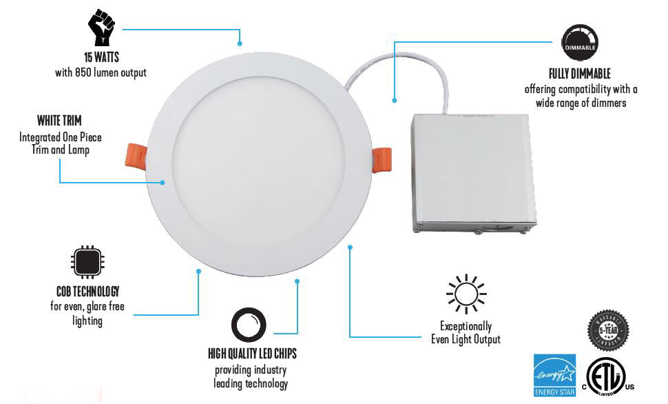 6" LED Slim Disc Pot LED Light 15-3009