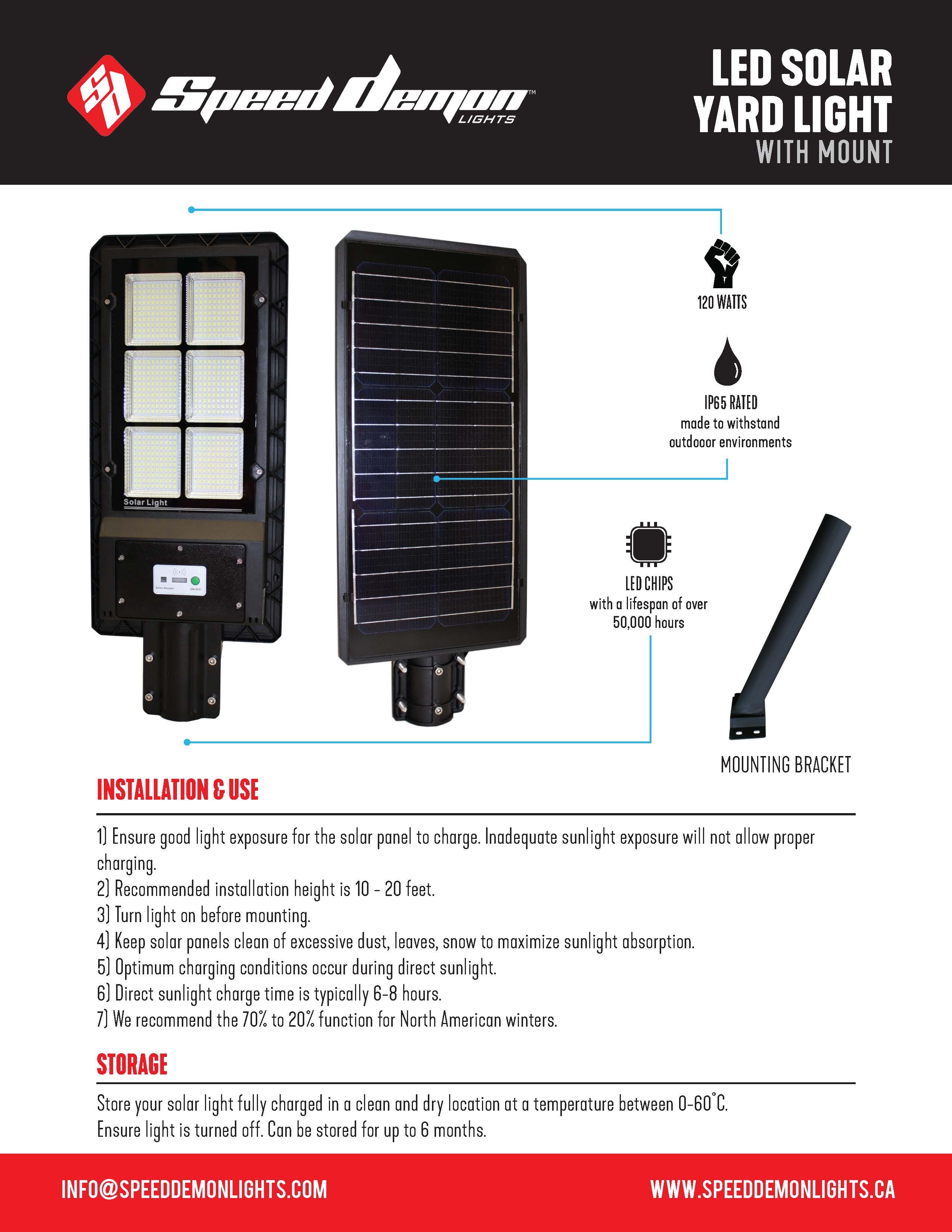 120 Watt Solar Yard Light