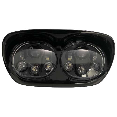 5.75" Motorcycle LED Headlight-PAIR - Road Glide - Chrome & Black Ops