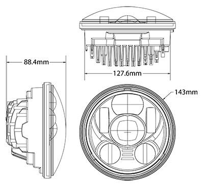 5.75" DOT Compliant Motorcycle LED Headlight
