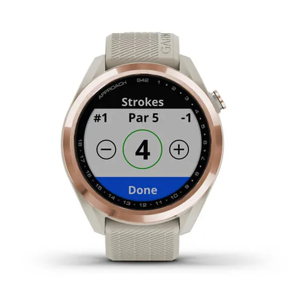 Garmin Approach S42, Rose Gold with Light Sand Band - 010-02572-12 | MunroKennels.com