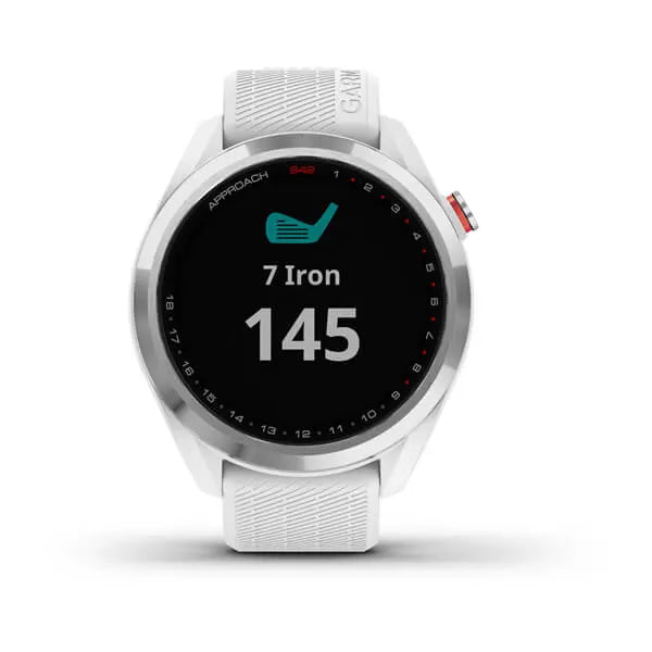 Garmin Approach S42, Polished Silver with White Band - 010-02572-11 | MunroKennels.com
