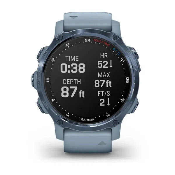 Garmin Descent Mk2S, Mineral Blue with Sea Foam Silicone Band - 010-02403-06 | MunroKennels.com