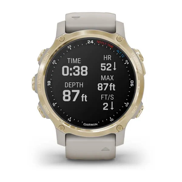 Garmin Descent Mk2S, Light Gold with Light Sand Silicone Band - 010-02403-00 | MunroKennels.com
