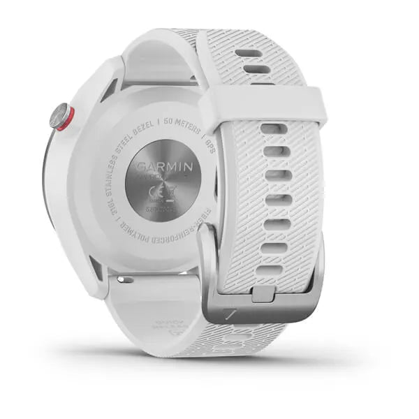 Garmin Approach S42, Polished Silver with White Band - 010-02572-11 | MunroKennels.com