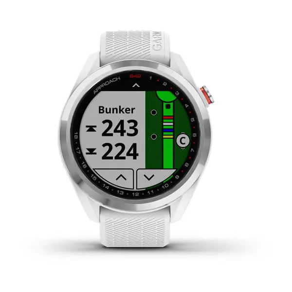 Garmin Approach S42, Polished Silver with White Band - 010-02572-11 | MunroKennels.com