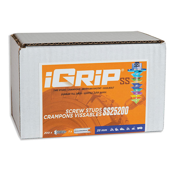 Igrip Shouldered Tire Studs 25MM 200Pk (SS-25200) | MunroPowersports.com