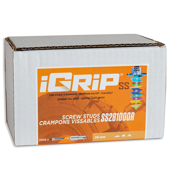 IGRIP SHOULDERED RACING TIRE STUDS 28MM 1000PK (SS-281000R)
