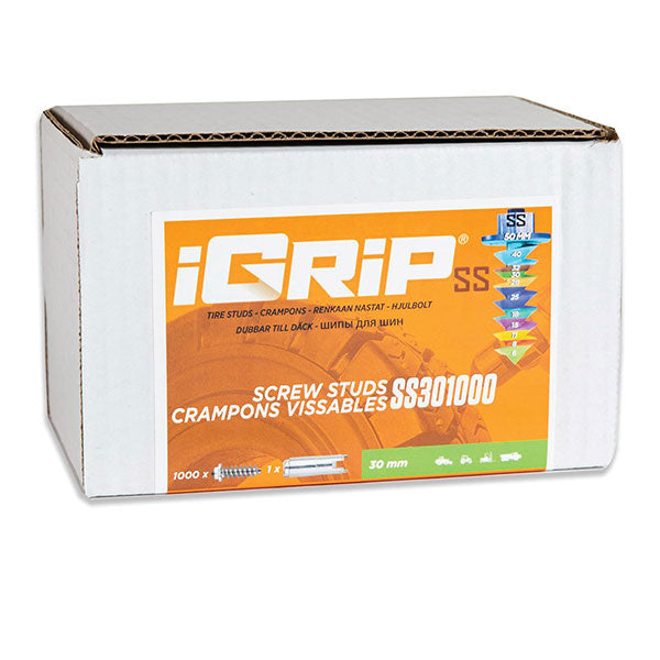 Igrip Shouldered Tire Studs 30MM 1000Pk (SS-301000) | MunroPowersports.com