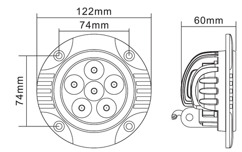 618R Flush Mount LED Light - Flood Beam 10-20161