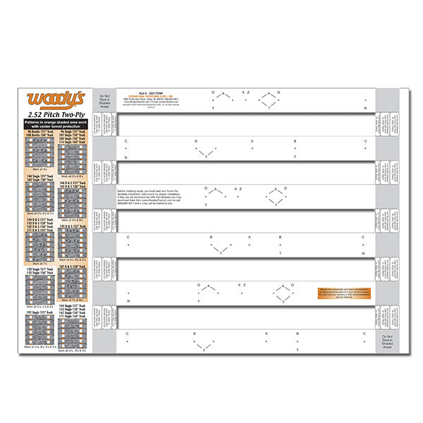WOODY'S STUD 2.86 TWO-PLY TEMPLATE (286T-TEMP-2)
