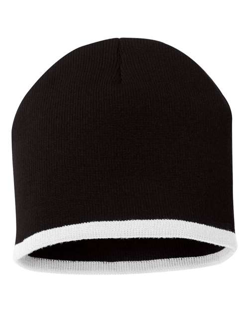 Sportsman 8" Bottom-Striped Knit Beanie - SP09 | MunroPowersports.com