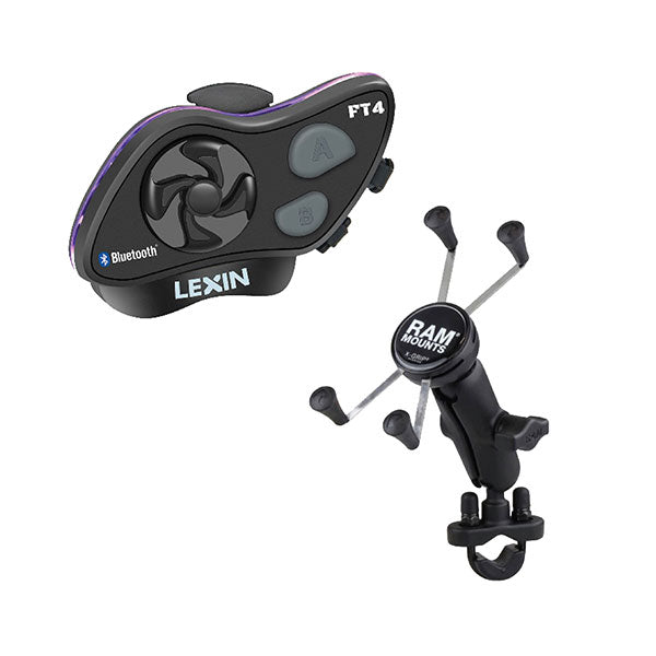 LEXIN LX-FT4 BLUETOOTH WITH LARGE RAM MOUNT KIT (LX-FT4 LARGE RAM)