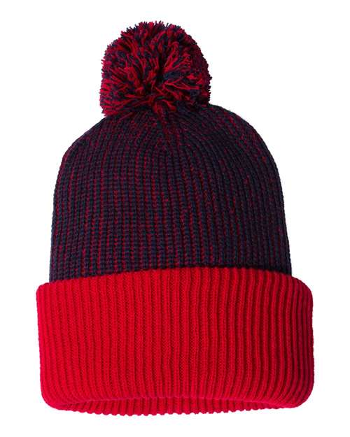 Sportsman 12" Knit Speckled Pom-Pom Beanie - SP70 | MunroPowersports.com