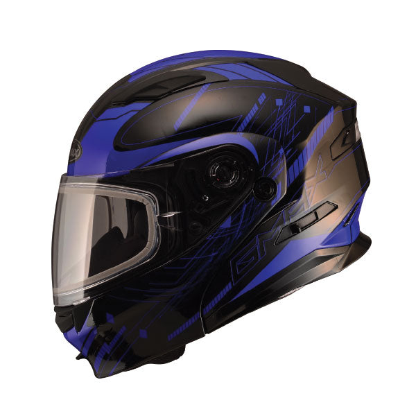 GMAX MD01 MODULAR HELMET SIZE XS BLUE DOUBLE LENS