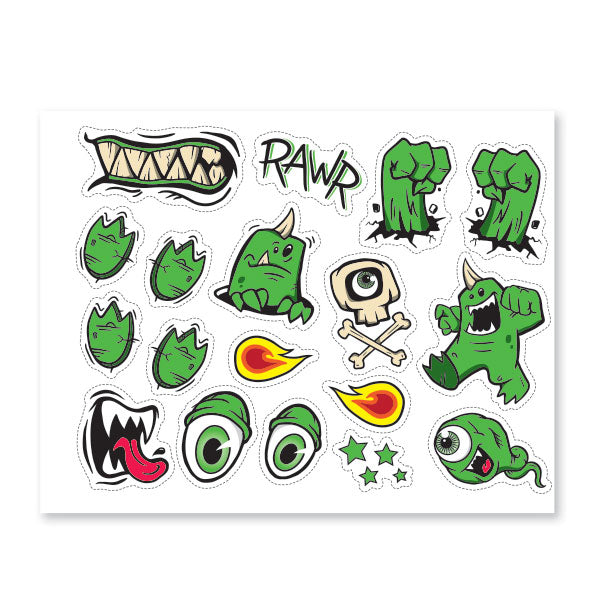 GMAX GM49Y ALIEN YOUTH FULL FACE HELMET STICKER KIT