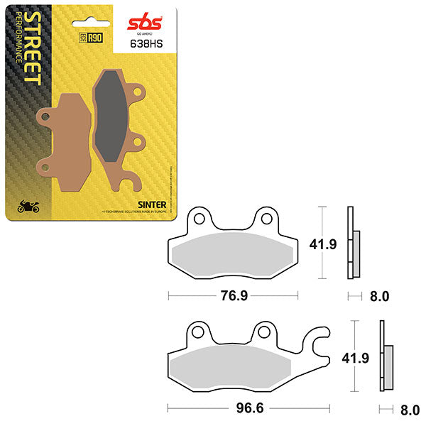 SBS PERFORMANCE HS SINTER FRONT BRAKE PAD (6250638108)