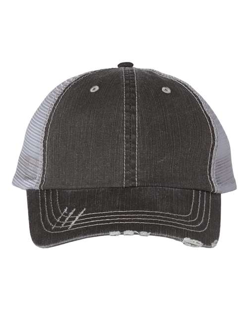 Mega Cap Herringbone Trucker Cap - 6990