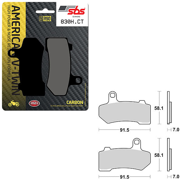 Sbs High Power & Noise Reduction Carbon Front Brake Pad (6510830108) - 830H.CT | MunroPowersports.com