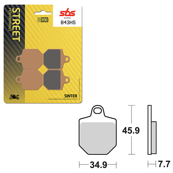 Sbs Performance Hs Sinter Front Brake Pad (1625843) - 843HS | MunroPowersports.com