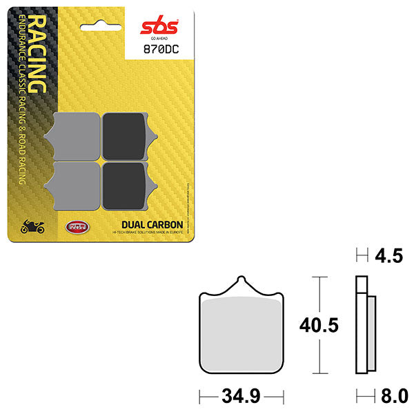 Sbs Dual Carbon Front For Race Use Only Brake Pad (6290870108) - 870DC | MunroPowersports.com