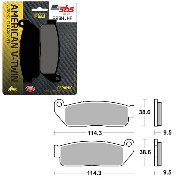 Sbs High Power & Noise Reduction Ceramic Front Brake Pad (6490929108) - 929H.HF | MunroPowersports.com