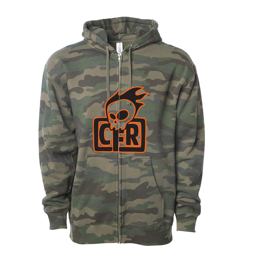 CFR Skull Logo Zip Up Hoodie | MunroPowersports.com