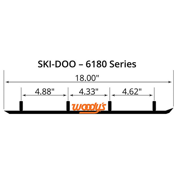 Woody's Flat-Top Extender Trail Iii 4" Carbide Runner (ESD3-6180) | MunroPowersports.com
