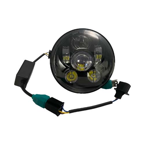5.75"  Motorcycle LED Headlight - Black-Ops and Chrome