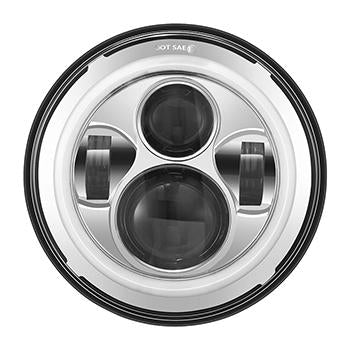 7" DOT LED Headlight for Motorcycles & Jeeps w/Halo Daytime Running Light (10-20215 /  10-20216)