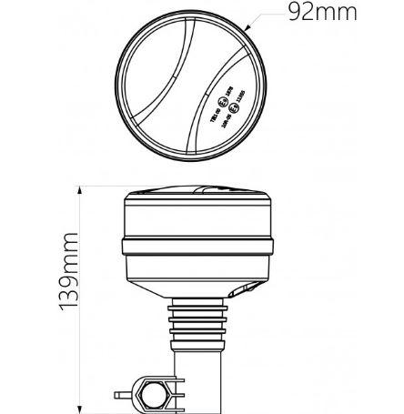 WB27 Pole Mount Beacon - SAE Compliant 10-20189