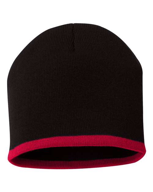 Sportsman 8" Bottom-Striped Knit Beanie - SP09 | MunroPowersports.com
